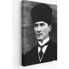 Trezon Atatürk Portre Tablosu Mustafa Kemal Atatürk Dikdörtgen Dekoratif Kanvas Tablo-Cj-60