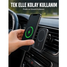 Araç Içi Manyetik Telefon Tutucu ve 15W Kablosuz Hızlı Şarj Cihazı Midastech