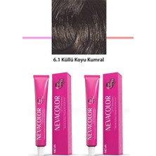 2 Li Set Premium 6.1 Küllü Koyu Kumral - Kalıcı Krem Saç Boyası 2 x 50 G Tüp