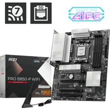 MSI Msı Pro B850-P Wıfı Am5 Ddr5 8200MHZ(OC) HDMI 3x M.2 USB 10GBS 5g Lan Wı-Fı 7 Atx