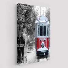 Trezon Karlı Bir Istiklal Caddesi ve Nostaljik Tramvay TABLOSU-6404
