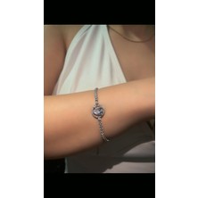İnsera Kadın Silver Damla Taşlı Su Yolu Bileklik