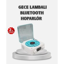 Uravas Store 3-Ü-1 Gece Işığı Bluetooth Hoparlör Dijital Saat Vintage Plak Çalar Tasarımlı