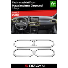 Drs Tuning S-Dizayn Renault Duster Krom Havalandırma Çerçevesi 3 Prç. 2024 Üzeri (Mat Krom) A+ Kalite