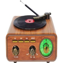 L'edoren M-1317BT Özel Tasarım Ahşap Görünümlü Retro Vintage Nostaljik Radyo & Bluetootlu Mini Fm Radyo