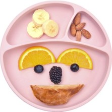 TeknoKapsül Oioi Vakumlu Silikon Mama Tabağı Porsiyon - Pinky Pink