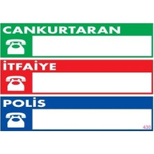 Uravas Store Mey Ithalat® Acil Durum Telefon Levhası 25X35 KOD:430