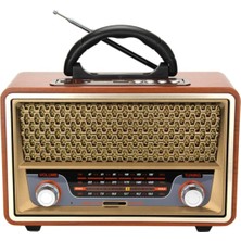L'edoren Nostaljik Görünümlü Ahşap Radyo Bluetooth Hoparlör Fm USB Tf Bt5.0 UT-157BT