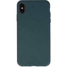 Drop Tedarik Apple Iphone Xs Max Kılıf Nano Içi Kadife Silikon - Koyu Yeşil