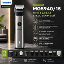 Philips 12'si 1 Arada Erkek Bakım Seti MG5940/15 - 120 Dk Kullanım Süresi ve Şarjlı Özellikler