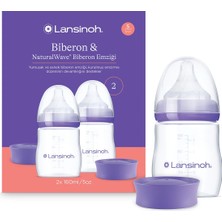 TeknoKapsül Lansınoh 2 x 160 ml Biberon ve Naturalwave® Biberon Emziği (1 Ay+)