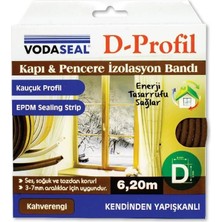 Uravas Store Mey Ithalat® Vodaseal Kapı ve Pencere Izolasyon Bandı Kahverengi 6,20 Metre