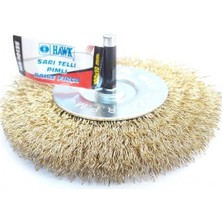 Uravas Store Mey Ithalat® Hawk HA10135 Pimli Sarı Tel Daire Fırça 100X10 mm