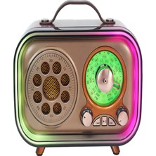 L'edoren M-1315BT Bluetooth Subwoofer'lı Retro Radyo Şarjlı 3 Band Fm/am/sw Vintage Hoparlör USB Tf Destekli