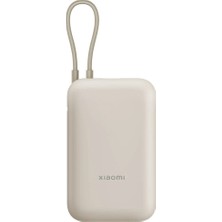 TeknoKapsül Xiaomi Power Bank 10000MAH Krem Entegre Kablo USB ve Usb-C Portu 22.5W BHR9072GL