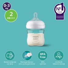 TeknoKapsül Philips Avent Doğal Tepkili Cam Biberon, 120ML, 0-3 Ay, SCY930/01