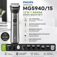 Philips 12'si 1 Arada Erkek Bakım Seti MG5940/15 - 120 Dk Kullanım Süresi ve Şarjlı Özellikler