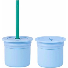 Uravas Store Mey Ithalat®   Ham+Hüp Pipetli Silikon Bardak Seti Mineral Blue / Aqua Green