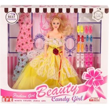 Uravas Store Mey Ithalat® 207 Ayakkabı Setli Candy Girl Bebek -Toys