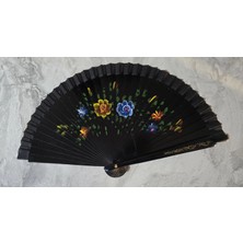 Uravas Store Bambu Çift Taraflı Siyah Yelpaze 12'li Paket