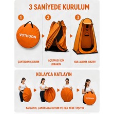 Uravas Store Otomatik Kabin Giyinme Çadırı 120X120X190 cm Üst Havalandırma Yan Pencereli Duş & Wc Çadırı
