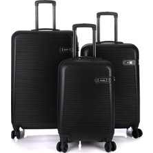 Deriend 3000 Unisex 3'lü Valiz Seti Siyah