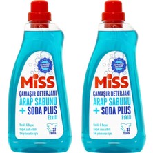 Miss Sıvı Çamaşır Deterjanı Arap Sabunu + Soda Etkili 1.5 Lt 2 Li