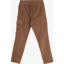 Discovery Expedition D4WM-PNT3344 Açık Kahve Lastikli Paça Jogger Nakışlı Erkek Kargo Pantolon