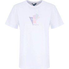 Discovery Expedition D6SL-TST3589 Beyaz Bisiklet Yaka Relaxed Düz Kadın T-Shirt