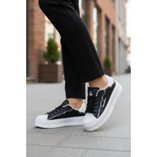 United Colors Of Benetton Siyah Beyaz Bağcıklı Unisex Spor Ayakkabı BNI-12152 G