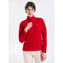 Discovery Expedition D5WL-SWT3303 Kırmızı Dik Yaka Basic Düz Kadın Polar Sweatshırt