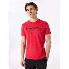 Discovery Expedition D4SM-TST3290 Kırmızı Bisiklet Yaka Standart Düz Erkek T-Shirt
