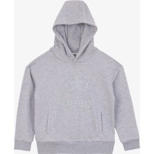 Jeep Baskılı Erkek Çocuk Gri Melanj Sweatshırt J4WB-SWT7508