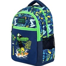Waddell Paul Brand Kids Timsah Desenli Erkek Çocuk Ilkokul ve Anasınıfı Okul Çantası 3'lü Set
