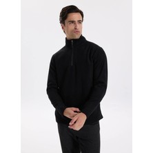 People By Fabrika Bisiklet Yaka Düz Siyah Erkek Sweatshırt PBF5WM-SWT 5054