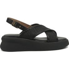 Nine West Vıta Siyah Kadın Kalın Taban Sandalet