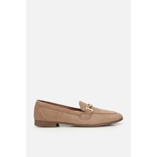 Yaya By Hotiç Kadın Vizon Süet Gold Tokalı Loafer