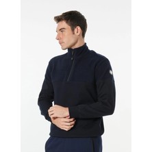 Discovery Expedition D4WM-SWT3309 Lacivert Dik Yaka Relaxed Düz Erkek Sweatshırt