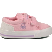 United Colors Of Benetton Pembe Keten Cırtlı Hafif Bebek Spor Ayakkabı BNI-30970 B