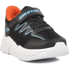 Walkway 2320 Ruffon P Siyah-Turuncu Hafif Esnek Çocuk Spor Ayakkabı