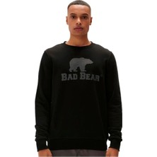 Bad Bear Logo Crewneck Sweatshirt Siyah