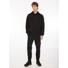 Discovery Expedition Siyah Erkek Kapüşon Yaka Loose Fit Nakışlı Sweatshirt D3WM-SWT28