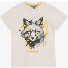 Discovery Expedition Baskılı Kırık Beyaz Erkek Çocuk T-Shirt D5SB-TST3291