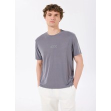 Discovery Expedition D4SM-TST3282 Antrasit Bisiklet Yaka Relaxed Baskılı Erkek T-Shirt
