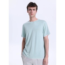 Discovery Expedition D6SM-TST3787 Mint V Yaka Relaxed Düz Erkek T-Shirt