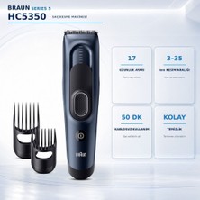 Braun Series 5 HC5350, Erkekler Için 17 Uzunluk Ayarına Sahip Saç Kesme Makinesi