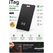 Vivatech Itag Find My Destekli Kartlık Takip Cihazı iPhone ve Android Uyumlu Kablosuz Şarj Akıllı Gps Siyah
