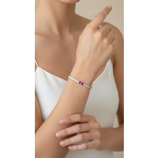 Valmont Accessories Küçük Yuvarlak Fuşya Taşlı Su Yolu Kadın Bileklik, Davet ve Gece Kombin