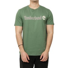 Timberland Linear Logo Short Sleeve Tee Erkek Yeşil Tshirt TB0A5UPQA6Z1