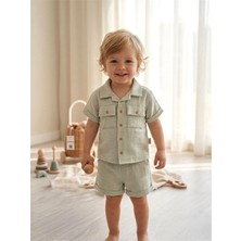 Tiffany Baby Bebek Linen Breeze Theme Kısa Kol Gömlek Yeşil 52093